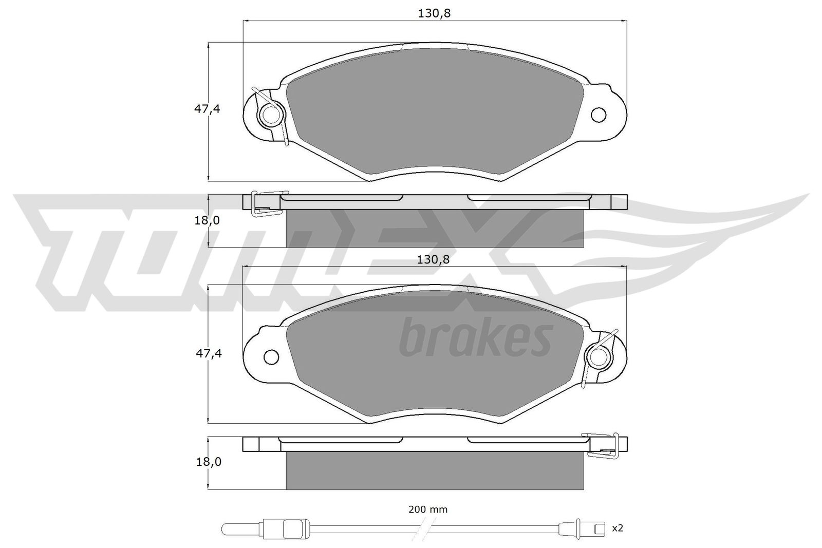 Sada brzdových platničiek kotúčovej brzdy TOMEX Brakes